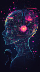 Humanoid head side view Artificial Intelligence