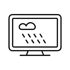 tv on a rainy day icon, tv on a rainy day line art - simple line art of tv on a rainy day, perfect for tv on a rainy day logos and icons and themed design