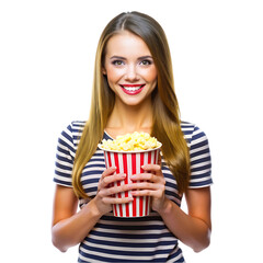 woman with popcorn