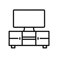 tv wall unit icon, tv wall unit line art - simple line art of tv wall unit, perfect for tv wall unit logos and icons and themed design