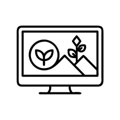 tv with a nature documentary icon, tv with a nature documentary line art - simple line art of tv with a nature documentary, perfect for tv with a nature documentary logos and icons and themed design