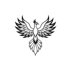 Obraz premium Mythological Phoenix Bird Vector Art for Creative Projects 
