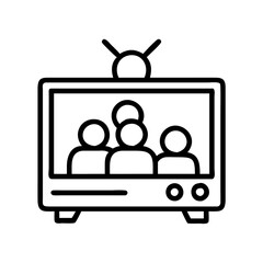 tv with family gathered around icon