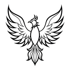 Obraz premium Mythological Phoenix Bird Vector Art for Creative Projects 