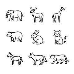 set of animals silhouettes