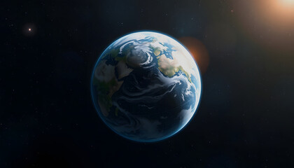 Naklejka premium Planet Earth in space 3D rendering elements of this image furnis, colorful, with white tones