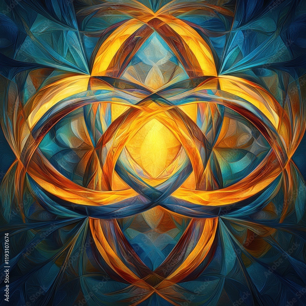 Aufkleber symbolic representation of the trinity abstract art spiritual design colorful patterns digital artwo