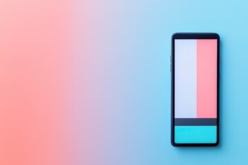 close-up of progress bar on educational platform displayed on smartphone placed on solid color background