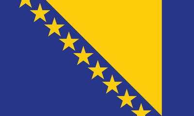 Flags of Bosnia and Herzegovina. national flag of Bosnia, White isolated background National Flag,