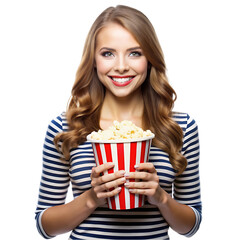 woman with popcorn