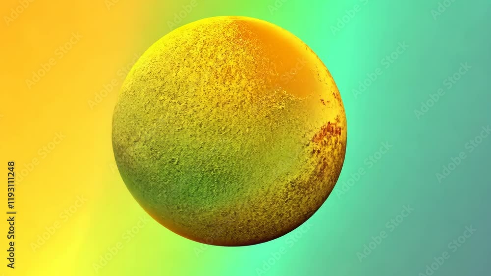 Poster colorful abstract representation of a planet in a vibrant cosmic background with gradients