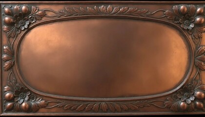 Antique embossed copper with faintly visible floral borders