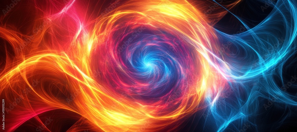 Aufkleber fire and ice swirling abstract background creating energy vortex