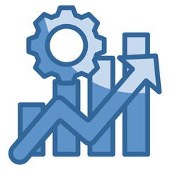 Increasing Bar Graph Icon Element For Design