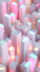 Fototapeta premium An abstract neon cityscape in cyberpunk style with dazzling lights, futuristic vibes, perfect for a phone background.
