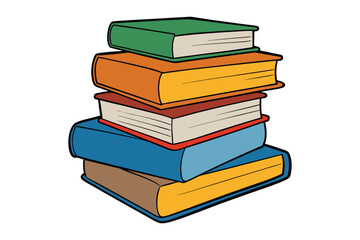 3d stack of books vector illustration on a white background