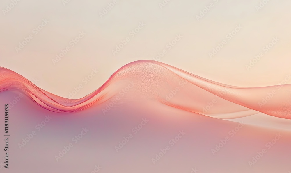 Aufkleber abstract pink wave flowing on a soft gradient background, ideal for backgrounds or design elements