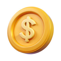 dollar icon 3d illustration png cryptocurrency icon 3D png, goldcoin icon