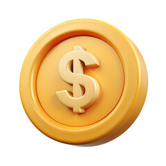 dollar icon 3d illustration png cryptocurrency icon 3D png, goldcoin icon