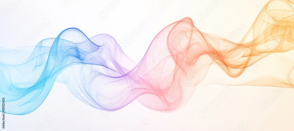 Wall mural abstract colorful wave flowing on white background
