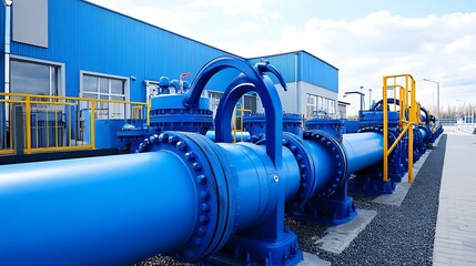Industrial Blue Pipeline System: Modern Water Infrastructure