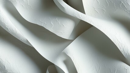 Abstract design with soft white fabric creating elegant waves and smooth texture, perfect for backgrounds or artistic projects