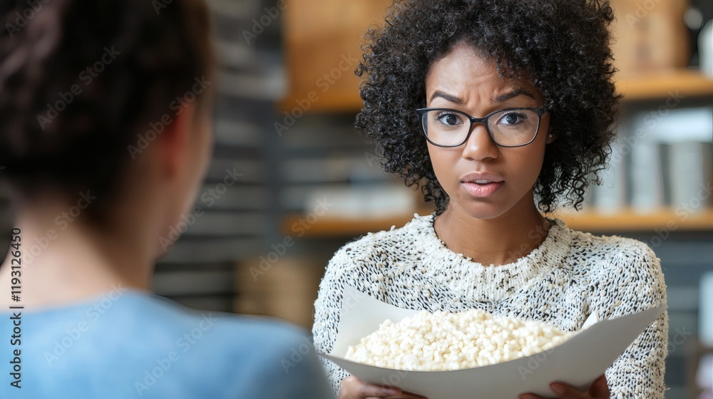 Aufkleber a nutritionist consulting with a client over dietary plans stock photo with side copy space