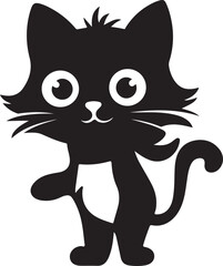 Print cat vector silhouette illustration 
