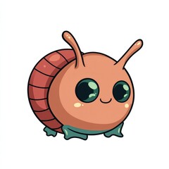 Obraz premium Cute cartoon creature, illustration, white background, children's book