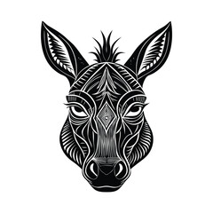 Donkey face silhouette art illustrator.