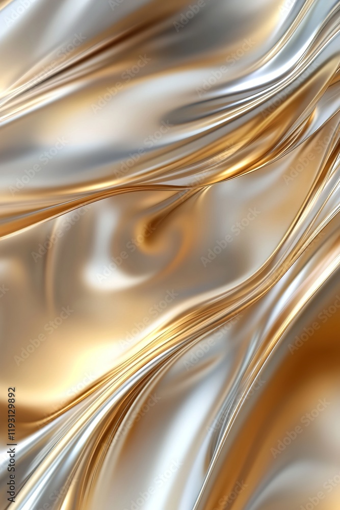 Aufkleber luxurious abstract metallic background featuring a smooth gradient blend of polished gold and silver