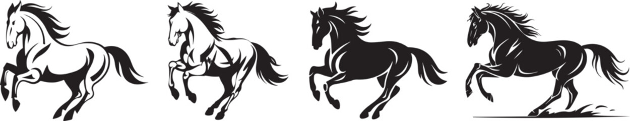 Beautiful Horse Silhouette Vector Artwork