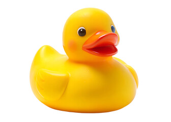 yellow duck toys isolated on white
