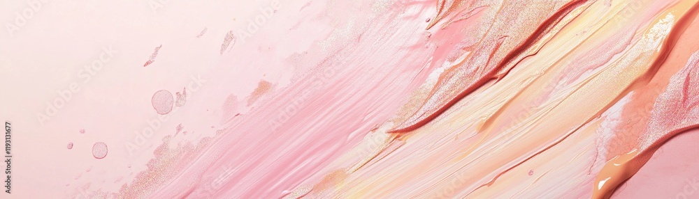 Poster elegant abstract background featuring soft blush and champagne pigments with spacious area for text 