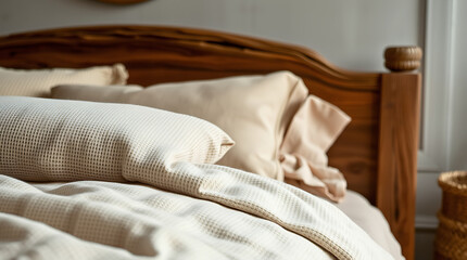 Creamy Beige Waffle Bedding: Cozy and Calming Bedroom Decor