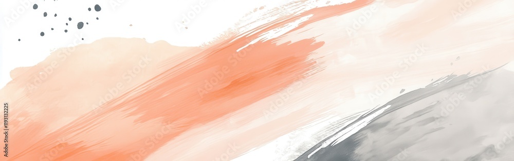 Poster Pencil strokes create a serene gradient blending peach and gray hues with floating white gaps depicting gentle movement
