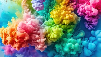 Obraz premium Colorful smoke clouds creating dynamic, vibrant abstract art for modern design and artistic inspiration