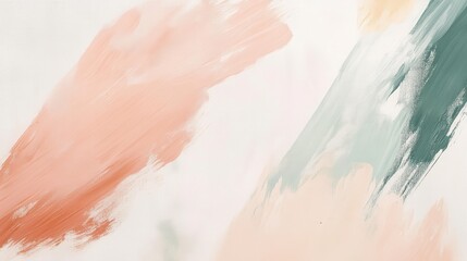 Minimalist canvas art features faint pencil strokes in muted peach and mint tones blending into soft negative space