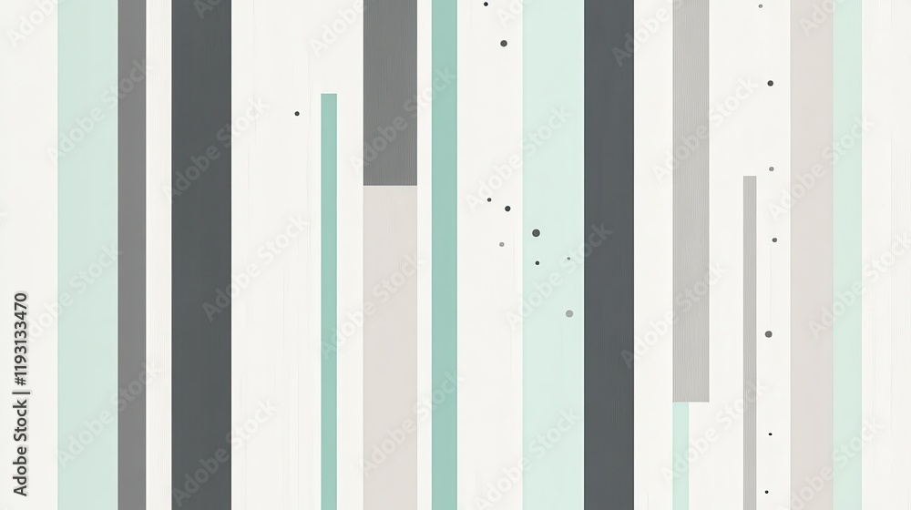 Poster Minimalist design featuring dashed lines in muted mint and gray tones for a serene and airy atmosphere