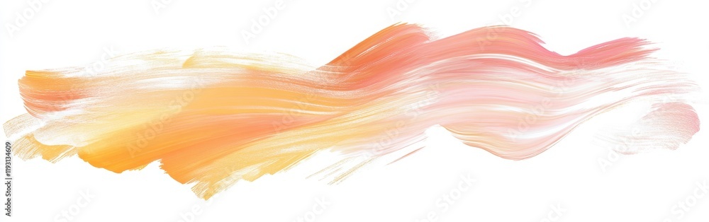 Poster Elegant amber and pink strokes create a soft transition to white for a balanced visual design in abstract art