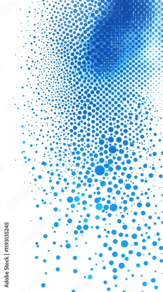 Aufkleber bright cyan and electric blue halftone dots create a modern tech-inspired design on white background
