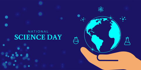 Vector illustration of National Science Day social media template