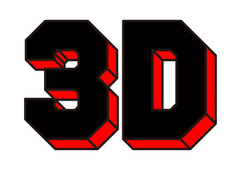 Angular Red and Black 3D Letter Design