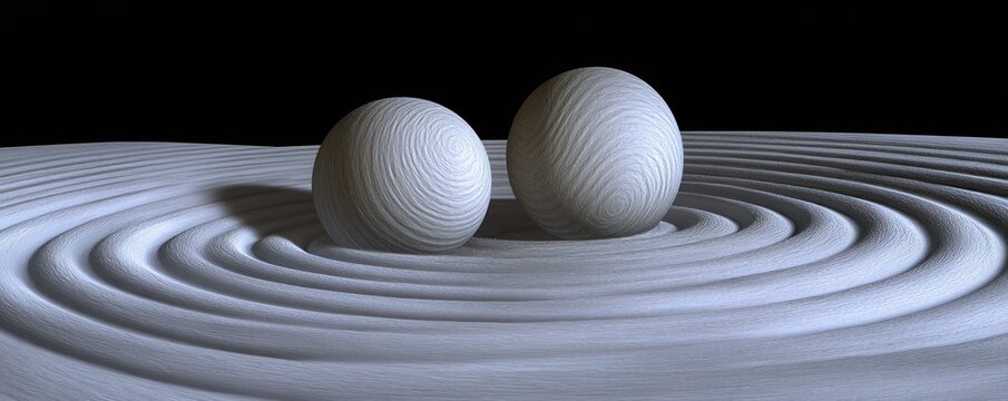Spherical Harmony Two Orbs on Rippled Surface in Minimalist Setting