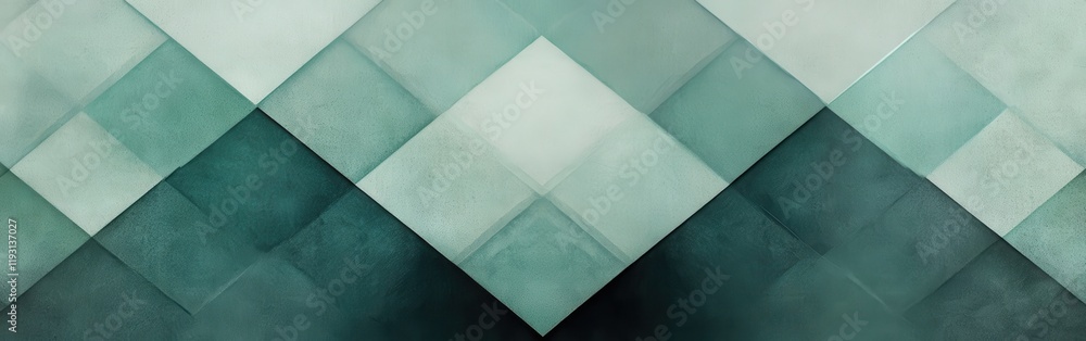 Aufkleber Monochromatic abstract design in muted mint tones with symmetrical balance and geometric patterns for modern aesthetics