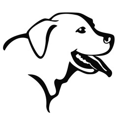 Labrador Retriever Dog Head Side View Isolated Vector Line Art