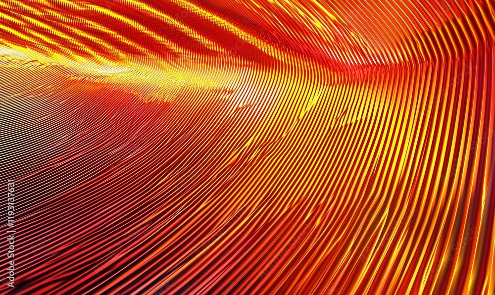 Poster abstract fiery tunnel background with curved lines and light, ideal for digital art or design projec