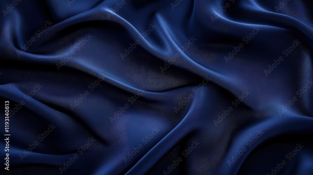 Poster Deep navy blue fabric with luxurious texture creating a cozy and elegant atmosphere in any setting