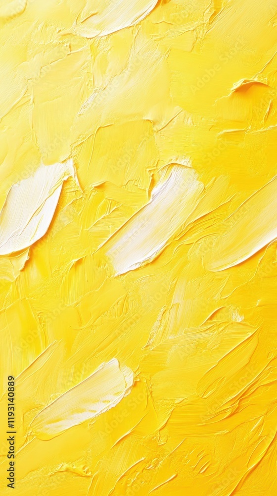 Poster soft pastel yellow textured background with white brushstroke patterns creating a sunny, cheerful am