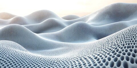 Obraz premium Abstract wavy landscape, digital art, background, technology